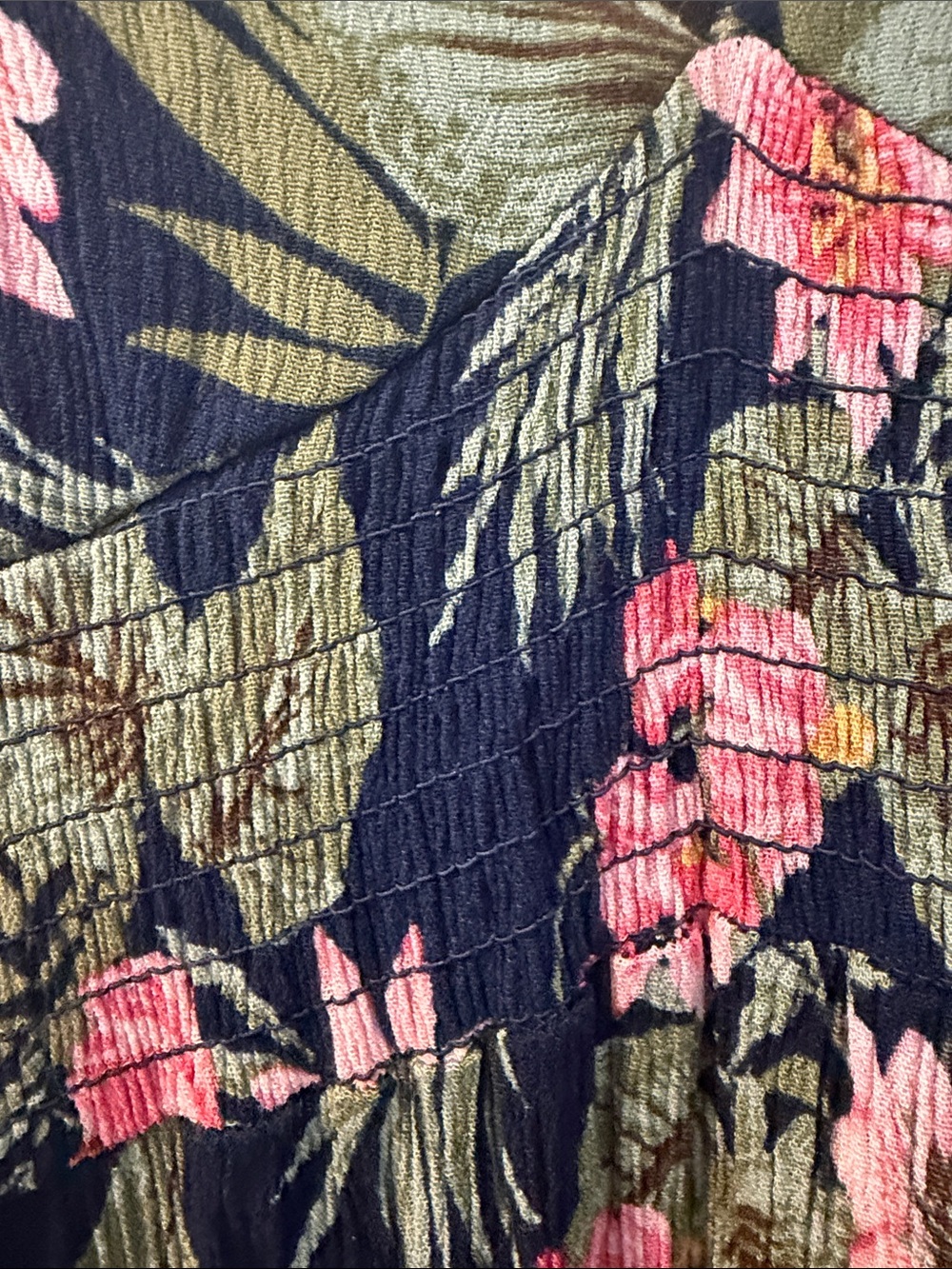 Floral Navy Maxi Dress with Pink & Green Print - Picture 4 of 9